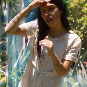 Perle Mer naturally dyed linen tea dress